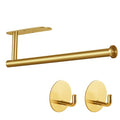 Paper Towel Holder with 2 Hooks (Gold)