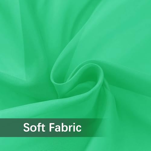 Solid Sheer Rod Pocket Curtain Voile Draperies 2 Panels White Beige Black Grey Coffee 52 Inch Width 45 Inch Long 1 Pair for Kitchen Bedroom Children Living Room Yard (Grass Green / 52"W x 45"L (Pack of 2))