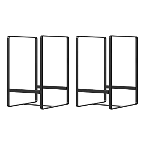 2 Pack Large Plate Holders Organizers Upright Cabinet Dish Drying Racks Metal Plate Dish Organizers Racks Stands for Countertop and Cupboard 7.87in. x 6.29in. x 4.52in. Black (2Black)