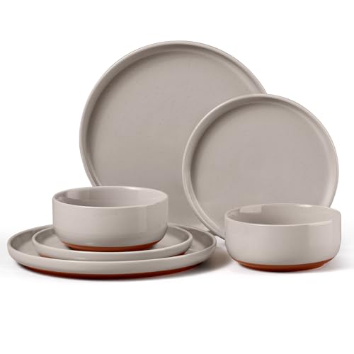 Plates and Bowls Sets (Warm Taupe / Service for 2)