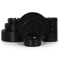 18 Pieces Stoneware Dinnerware Set for 6 (18-Piece / Obsidian Black)