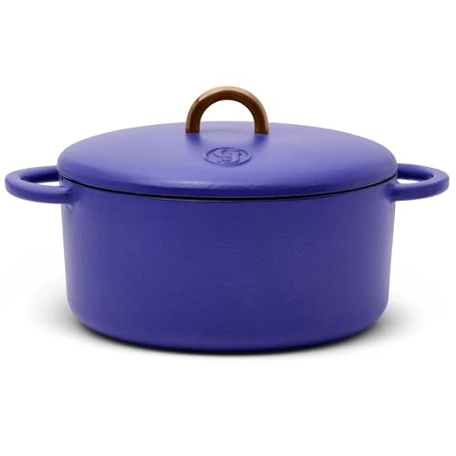 3.5 Quart Enameled Cast Iron Dutch Oven Pot w (Blueberry)