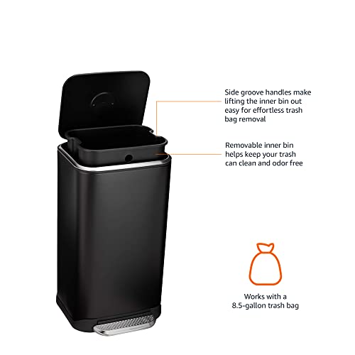 Rectangular Metal Trash Can With Soft