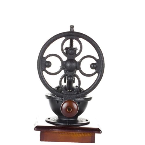 Manual Coffee Bean Grinder Vintage Hand Crank Wooden Burr Mill with