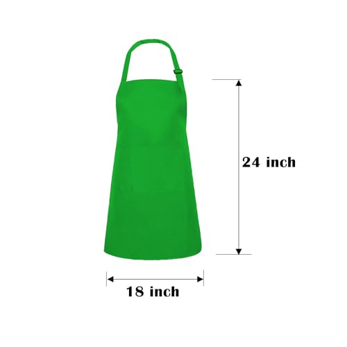 Kids Apron Set Chef Hat Sleeve Outfit Costume Toddler Girl Boy Aprons Cooking Baking Painting 5 (Apron Hat Sleeve Set / Green)