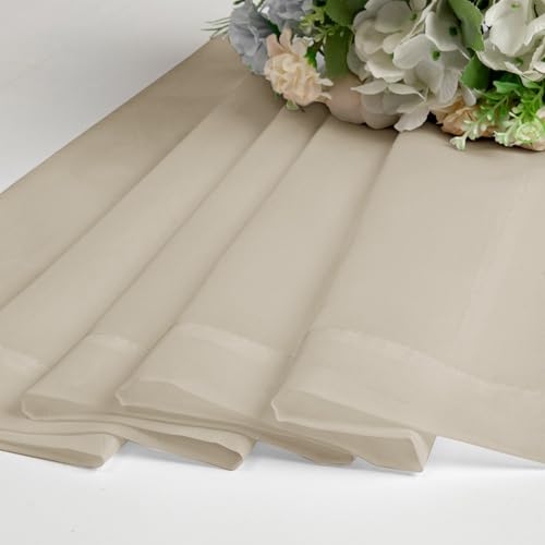 Tapue Sheer Curtains 78 Inches Long 2 Panels (Taupe / 42"W x 78"L (Pack of 2))