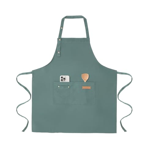 Art Aprons for Women Painting Pottery Baking (Muted Green)