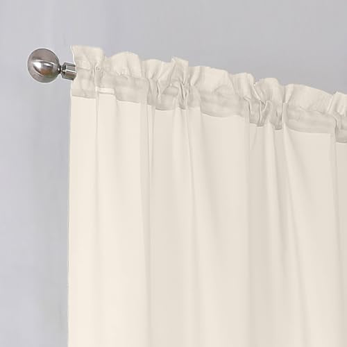 Cream Sheer Curtains 63 Inch Length 2 Panels (Cream / 42"W x 63"L (Pack of 2))