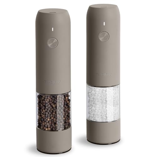 Electric Salt and Pepper Grinder Set (Greige)