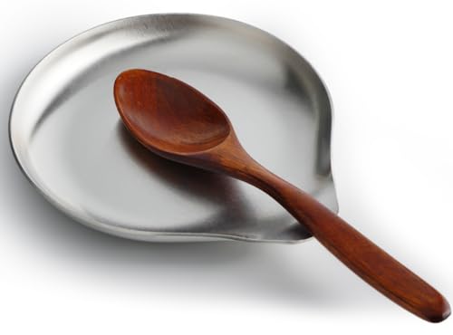 Stainless Steel Spoon Rest (1.Round-Silver)