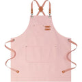 Aprons for Women Men with Large Pockets (Light Pink)