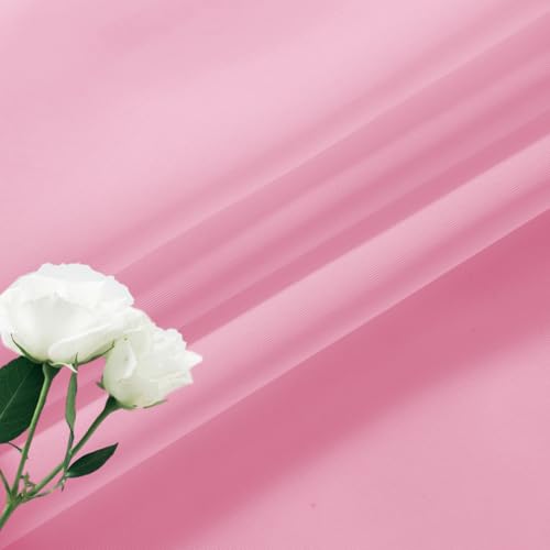 Basic Rod Pocket Sheer Voile Window Curtain Panels Pink 1 Pair 2 Panels 26 Width 30 Inch Long for Kitchen Bedroom Children Living Room Yard（Pink (Pink / 26"W x 30"L (Pack of 2))