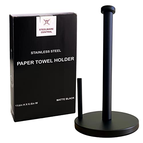 Black Paper Towel Holder Countertop (Matte Black)