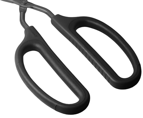 16" Extra Long Stainless Steel Scissor Tongs (Black / 16")
