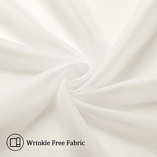Ivory Sheer Curtains for Living Room 45 inch Length 2 Panels Set (40"W x 45"L (Pack of 2) / Ivory)