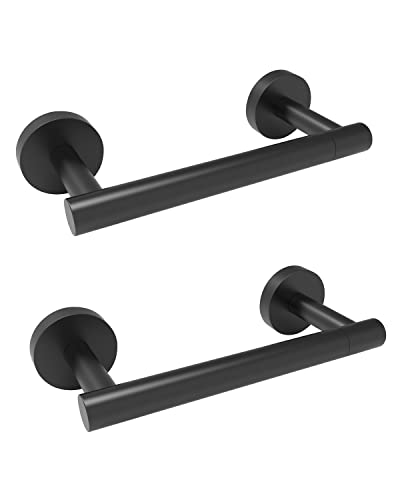 Matte Black 2 Pack Toilet Paper Holder SUS304 Stainless Steel Double Post Pivoting Toilet Paper Roll Holder Wall Mounted Toilet Tissue Holder for Commercial Bathroom RV (Matte Black)