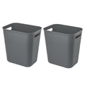 Plastic Small Trash Can Wastebasket (Dark Grey / 3.5 Gallon/2 Pack)