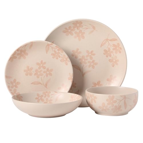 Admiral Hall Plates and Bowls Set (Service for 4 (16pcs) / Pink (Admiral Hall))