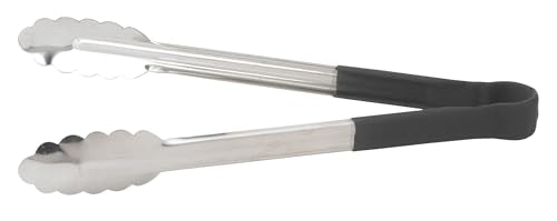 12" Black Stainless Steel Serving Tongs with Non (12-Inch)