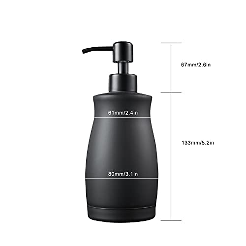 304 Stainless Steel Countertop Black Soap Dispenser Rust Resistant Leak (Black Gel Style)
