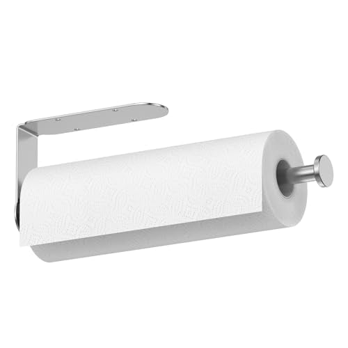 Brushed Silver Ratchet Mechanism Paper Towel Holder (Silver (L-shaped))