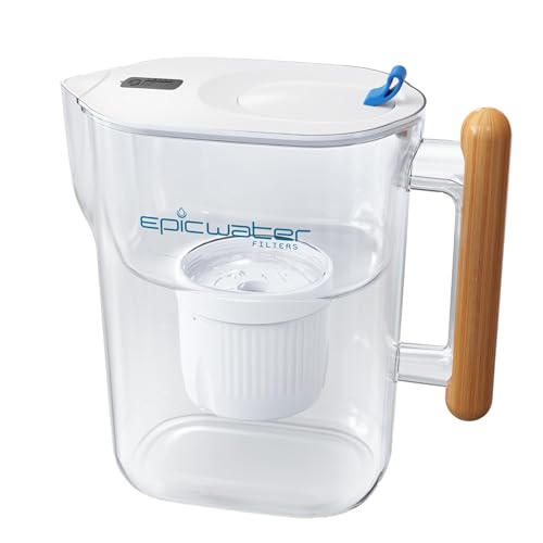 Pure Filter Pitchers for Drinking Water (White & Bamboo)