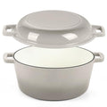 2 In 1 Khaki Dutch Oven Pot with Lid for Bread Baking (Khaki)