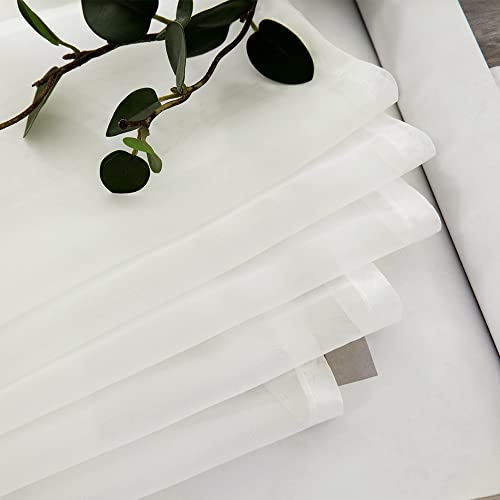 Short Sheer Curtains 30 Inch Length 2 Panels (Ivory / 29"W x 30"L (Pack of 2))