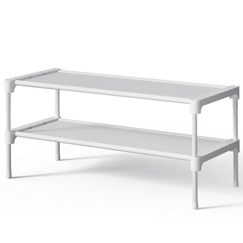 Shoe Rack Non (White / 27.5" Wide - 2 Tier)
