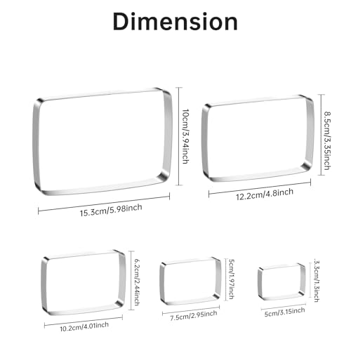 Rectangle Round Corner Cookie Cutters Egg Biscuit for Kids DIY Lunchbox Bento Box Fruit Vegetable Sandwich Cutters for Baking (Rectangle Round Corner)