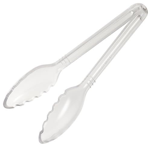 9" Clear Curved Serving Tongs (9" / Curve / Clear)