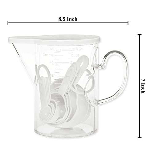 Measuring Cups and Measuring Spoons Set of 10 Pieces (White)