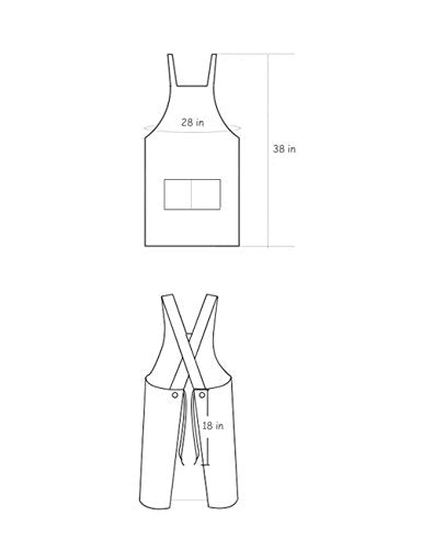 100% Cotton Cross Back Apron for Women with 2 Pockets (#0 Adjustable Burgundy Cross-back)