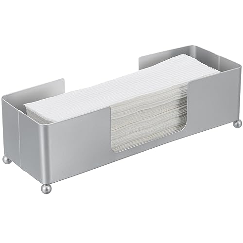Modern Silver Tone Metal Tabletop Folded Paper Towel Dispenser (Silver)