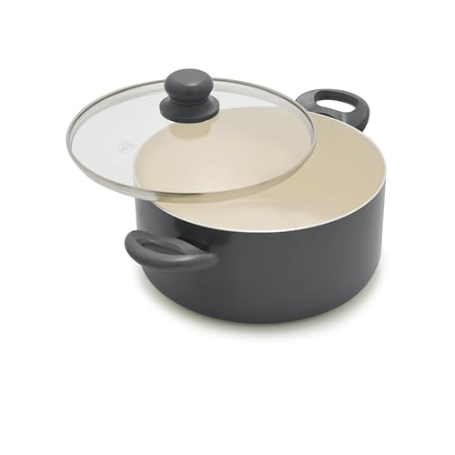 5QT Ceramic Nonstick Stockpot with Lid (5 Quarts / Graphite Black)