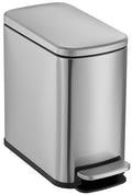 6L 1.6G Stainless Steel Bathroom Trash Can with Hands (Silver / Small)