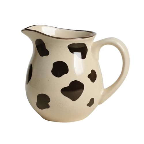 Retro Cow Pattern Ceramic Creamer with Handle
