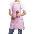 Kitchen Aprons for Women with Pockets (Polka Dots Pink)