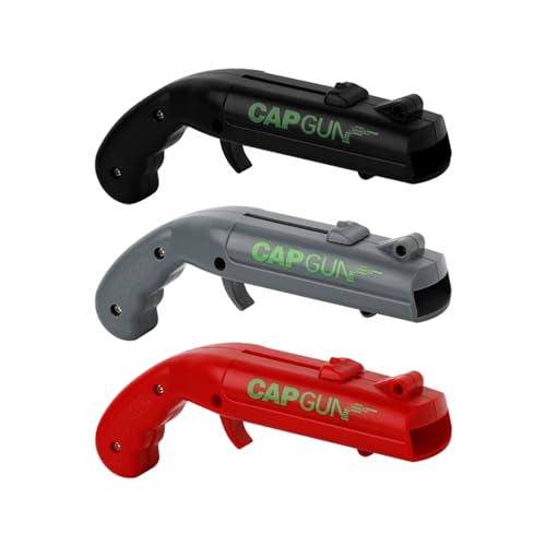 cap gun bottle opener launcher shooter funny shooting gun creative beverage bottle opener (Red, black, gray)