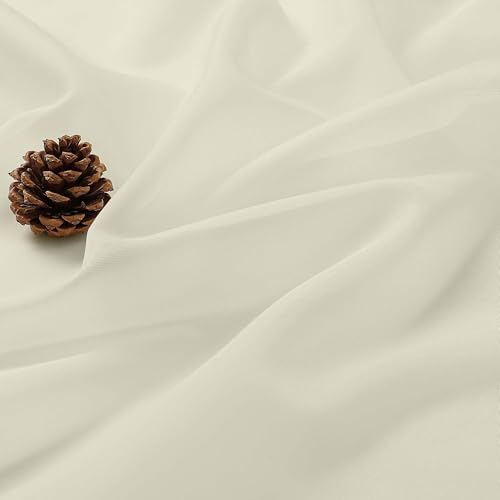 Cream Sheer Curtains 120 Inches Long 2 Panels Set (Cream / 59"W x 120"L (Pack of 2))