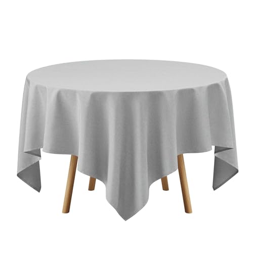 Faux Linen Square Tablecloth for Dining Room (Cool Grey / 52" x 52" (Square))