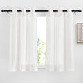 White Linen Kitchen Curtains 54 inches Long (36"W x 54"L (Pack of 2) / White)