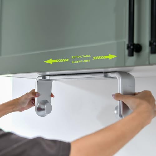 ONE Hand Simple Tear Paper Towel Holder Under Cabinet (Silvery / for 24-28cm roll)