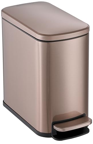 6L 1.6G Stainless Steel Bathroom Trash Can with Hands (Gold / Small)