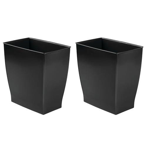 Small Plastic Bathroom Trash Can (Black / Pack of 2)