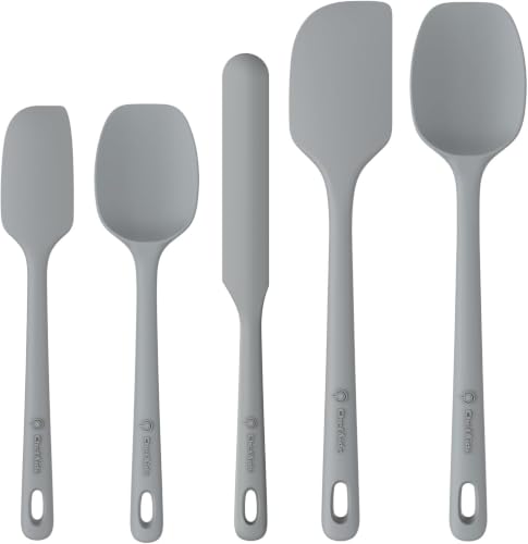 5 Pieces Silicone Spatulas Set (Gray / 5 pieces)