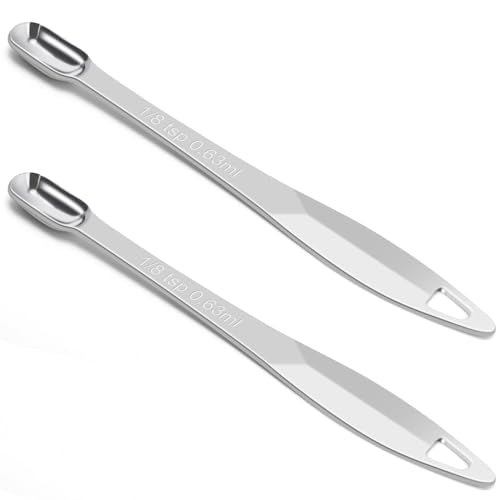 2 Pcs 1 8 Teaspoon (Stainless Steel / 1/8 Tsp | 0.63 mL | 0.63 cc | 1/64 oz)