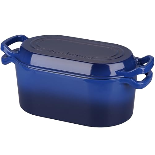 Oval Dutch Oven Pot with Lid (Blue)