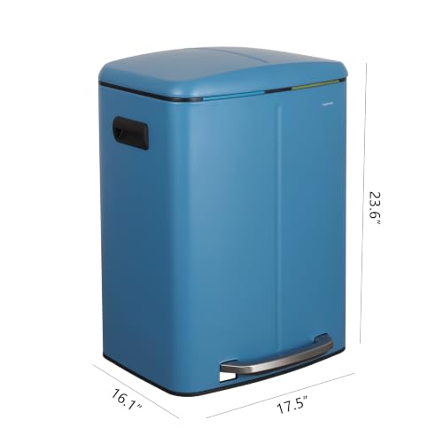 Marco 10.6 Gal Double Bucket Step Trash Can (Bright Cobalt Blue)
