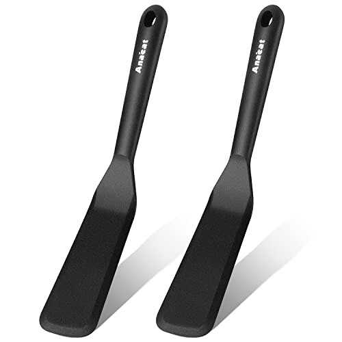 Silicone Thin Spatula Set of 2 (Thin Spatulas / 2 Pcs Thin Spatulas (Black))